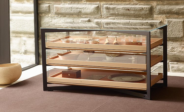 b Solitaire glass廚房玻璃邊柜