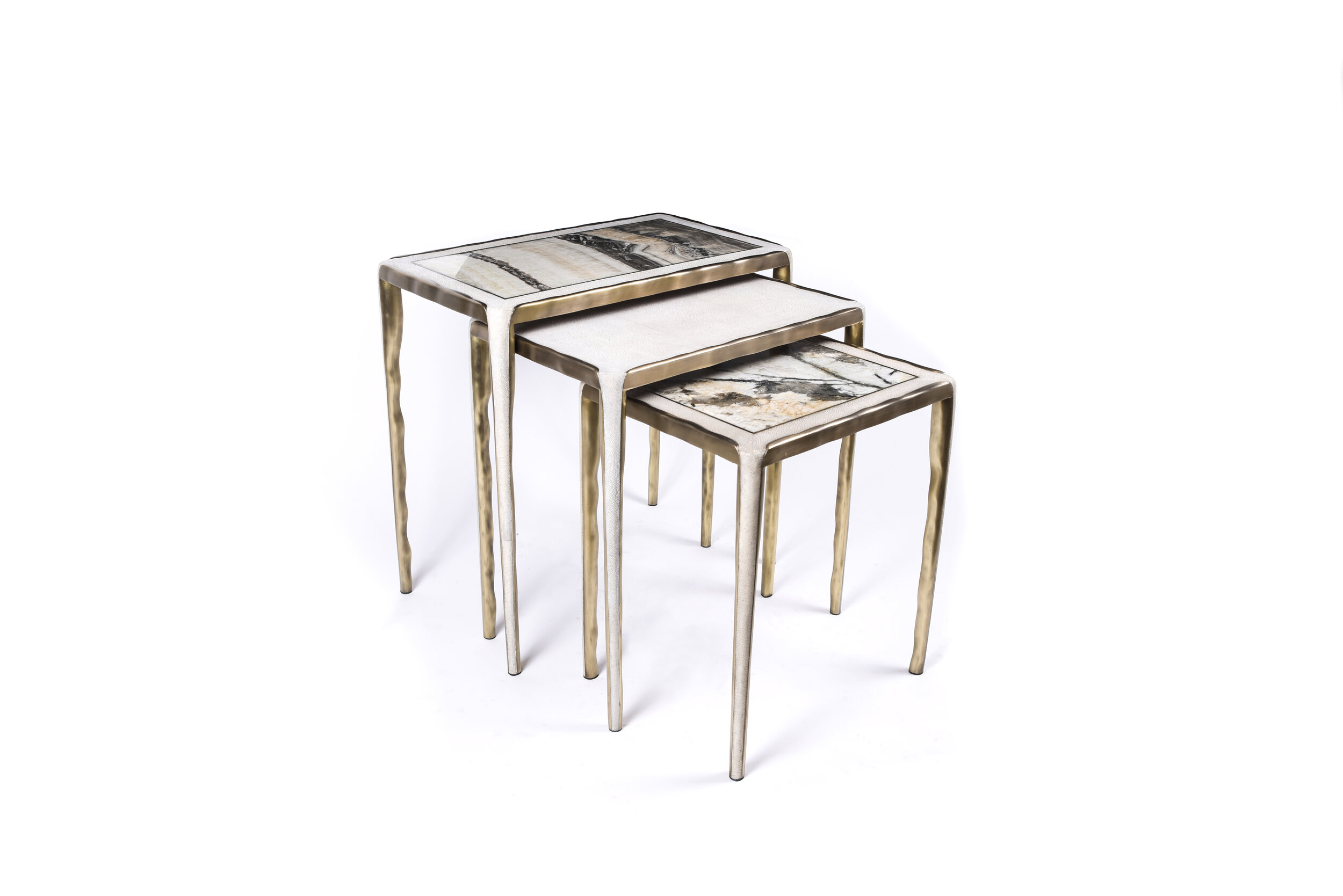 R&Y AugoustiOnyx, Patagonia & Shagreen3件套熔融嵌套邊幾